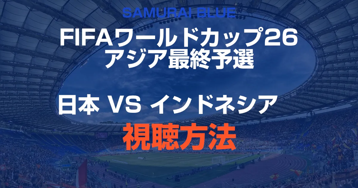 サッカーインドネシア戦を見る方法 ワールドカップ最終予選5戦目